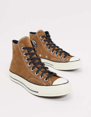 converse chuck 70 hi suede trainers in clove brown