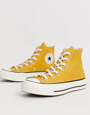 yellow high top converse