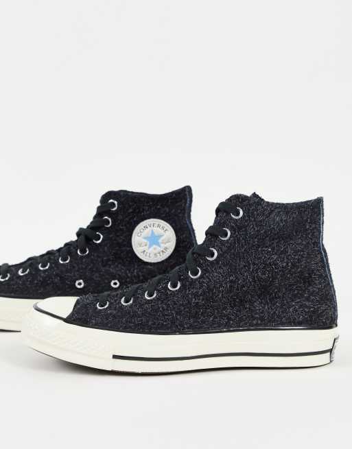 Converse – Chuck 70 Hi – Svarta sneakers i mocka