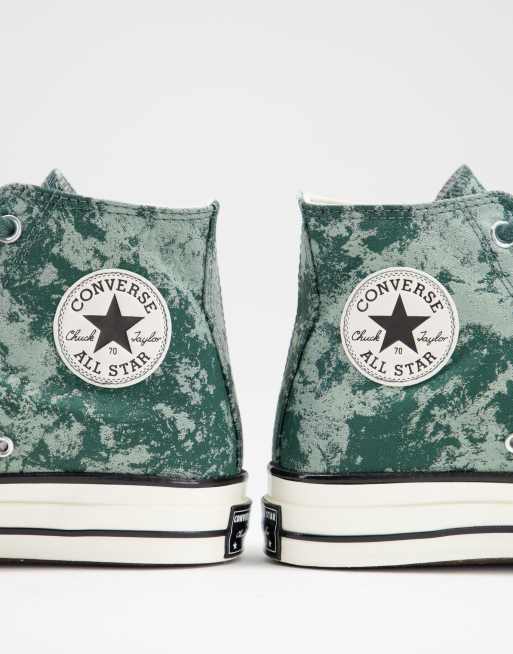 Converse Chuck 70 Hi textured jacquard fabric sneakers in green