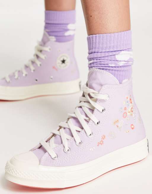 Converse Chuck 70 Hi Sneakers with Flower Embroidery