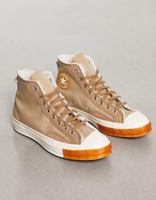 Brown leather converse clearance womens