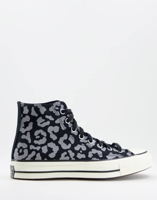 Converse Chuck 70 Hi trainers in black reflective leopard print