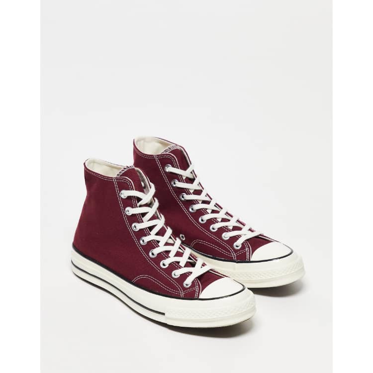 Maroon converse shop shoes high tops