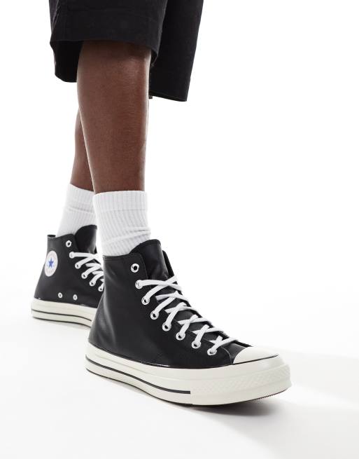 Leather look converse best sale