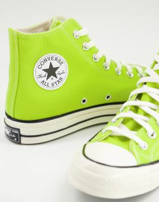 Neon green converse clearance low tops