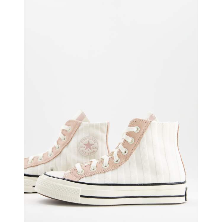 White converse with pink stripe new arrivals