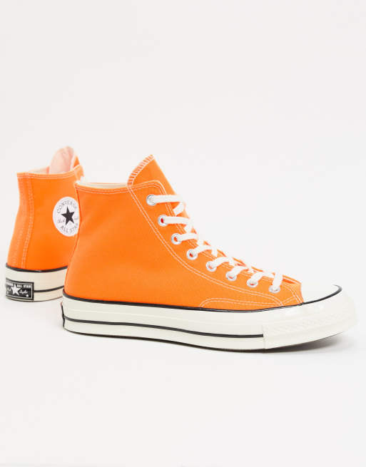 Neon orange deals converse shoes