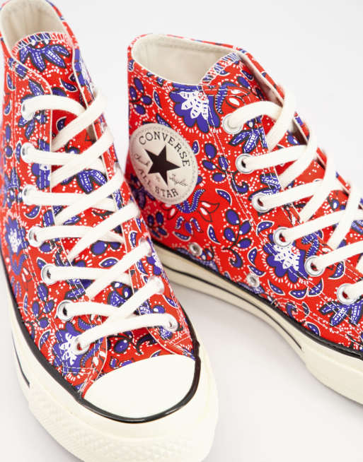 Converse Chuck 70 Hi trainers in red floral print