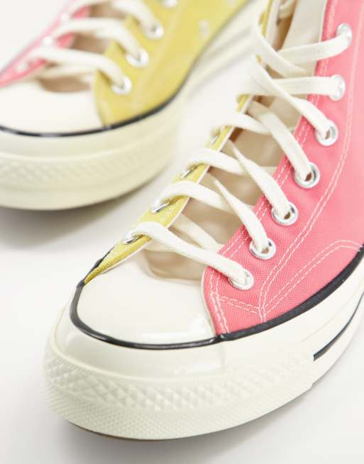 yellow and pink trainers