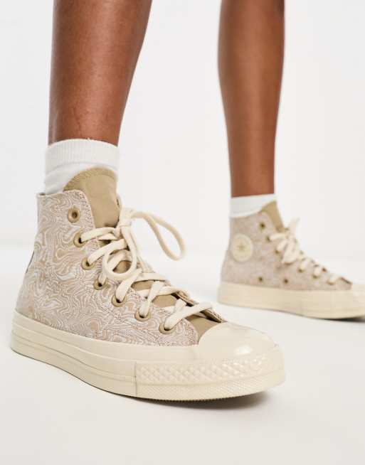 Beige converse clearance trainers