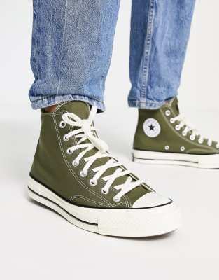 Converse high top olive green sale