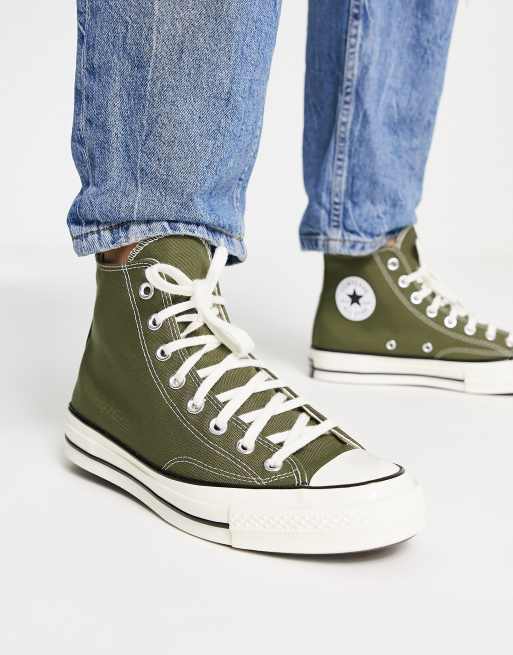 Olive cheap converse shoes