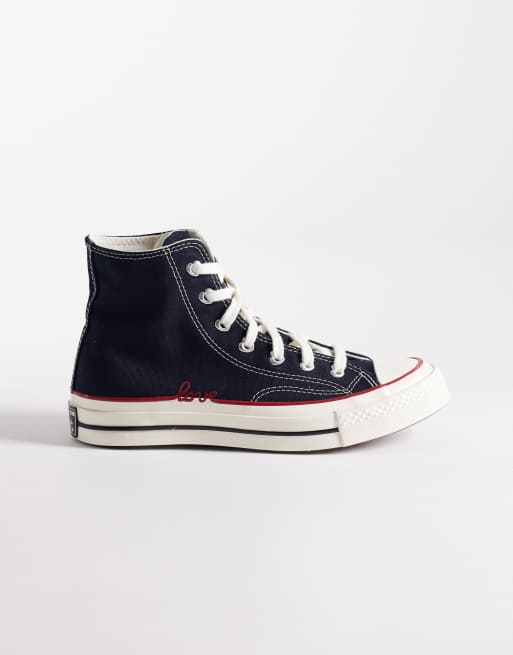 Converse - Chuck 70 Hi Valentines - Sneakers nere con dettaglio 
