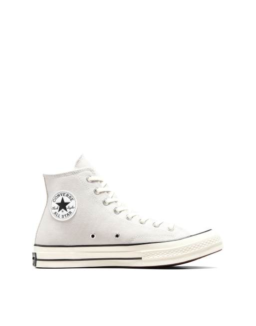 Converse Chuck 70 Hi Vintage Canvas Sneaker in der Farbe Fossilized ReiherweiB Schwarz ASOS