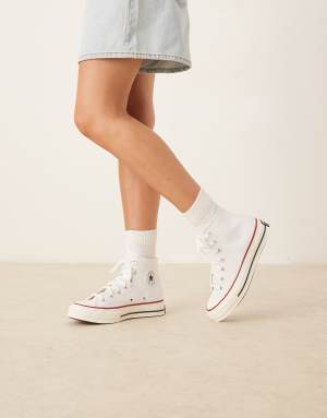 Converse Chuck 70 Hi vintage canvas trainers in white