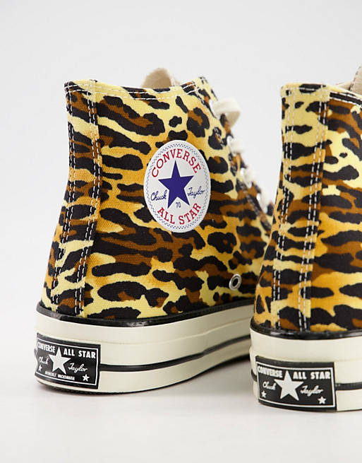 Converse Chuck 70 Hi x Invincible x Wacko Maria leopard print canvas  sneakers in brown