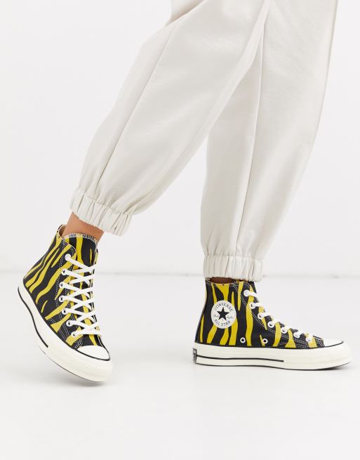 Converse Chuck 70 Hi Yellow Zebra Print Sneakers Asos