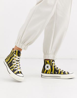 Converse -Chuck 70 - Hoge sneakers met gele zebraprint-Geel