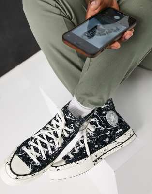 black paint splatter converse