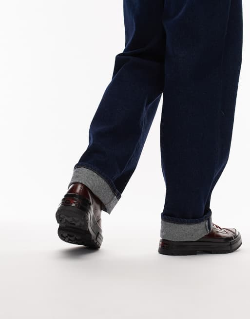 Converse Chuck 70 leather loafers in bugundy