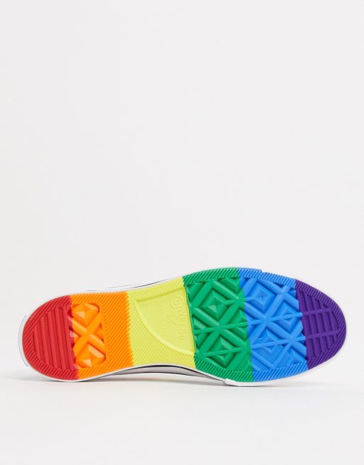 Converse with sale rainbow bottom