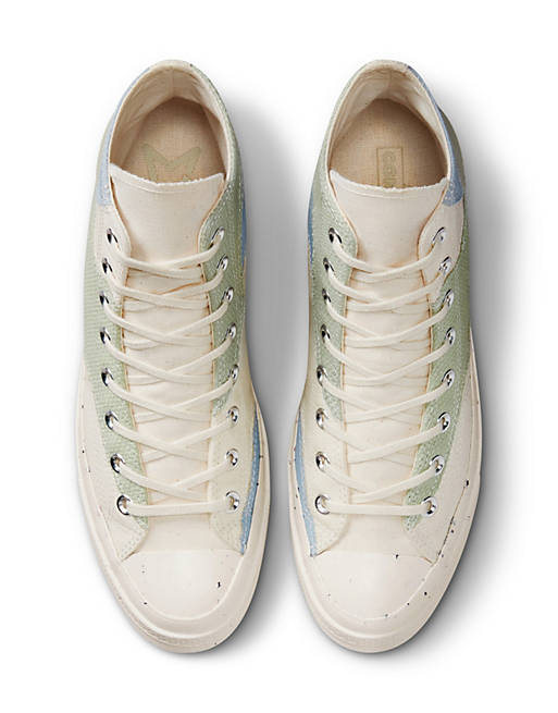 Converse Chuck 70 Mixed Textile Craft Sneakers in Multi-White