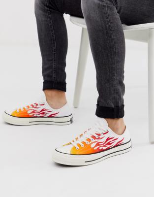 converse flame white