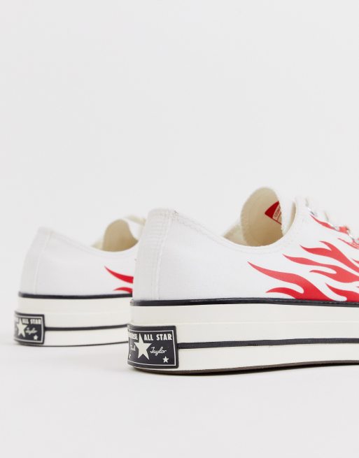 Converse Chuck 70 Ox archive flame print trainers in white