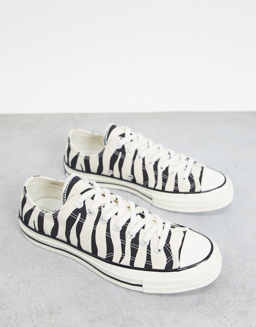 CONVERSE CHUCK 70 OX ARCHIVE ZEBRA PRINT SNEAKERS IN BLACK AND WHITE,167811C