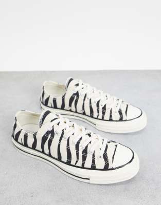 Converse Chuck 70 Ox Archive Zebra Print trainers in black and white