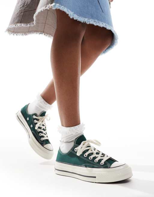 Converse basse verte foncé best sale