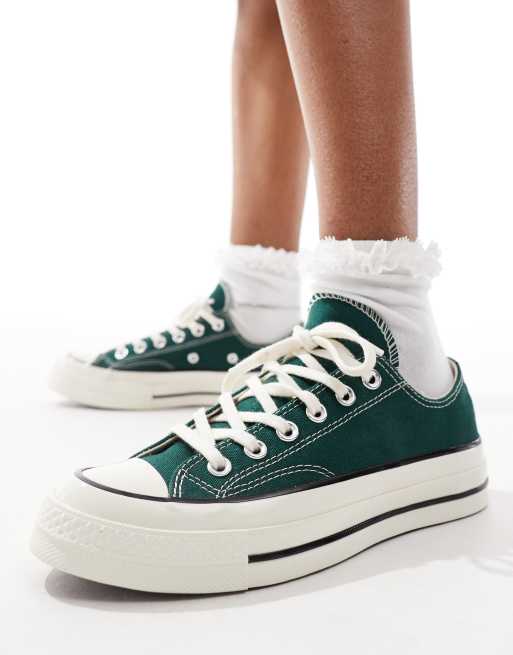 Converse basse verte foncé best sale