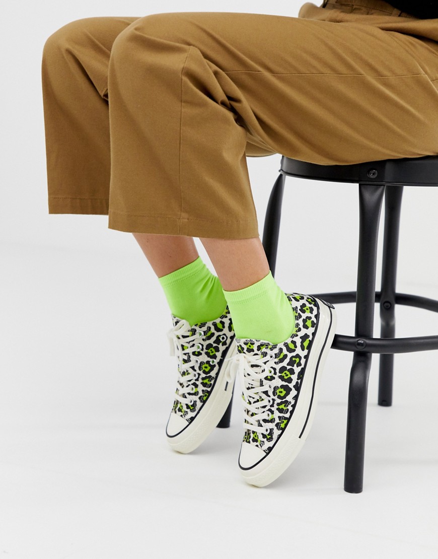 Converse – Chuck '70 Ox – Leopardmönstrade låga sneakers-Beige