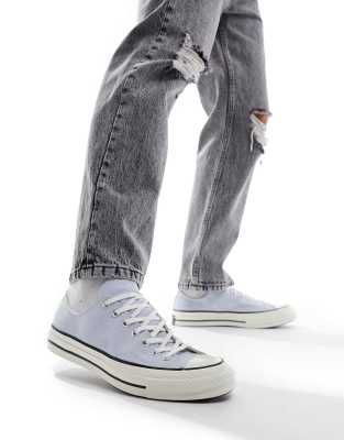 Converse Front Strapped Low Upper Board Shoes In Blue