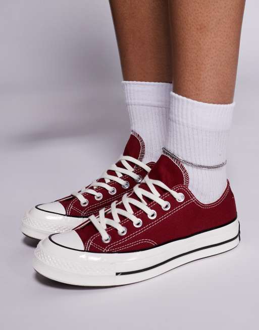 Converse Chuck 70 OX sneakers in burgundy | ASOS