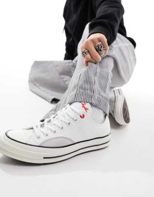 Chuck 70 Ox sneakers in white with red and gray details