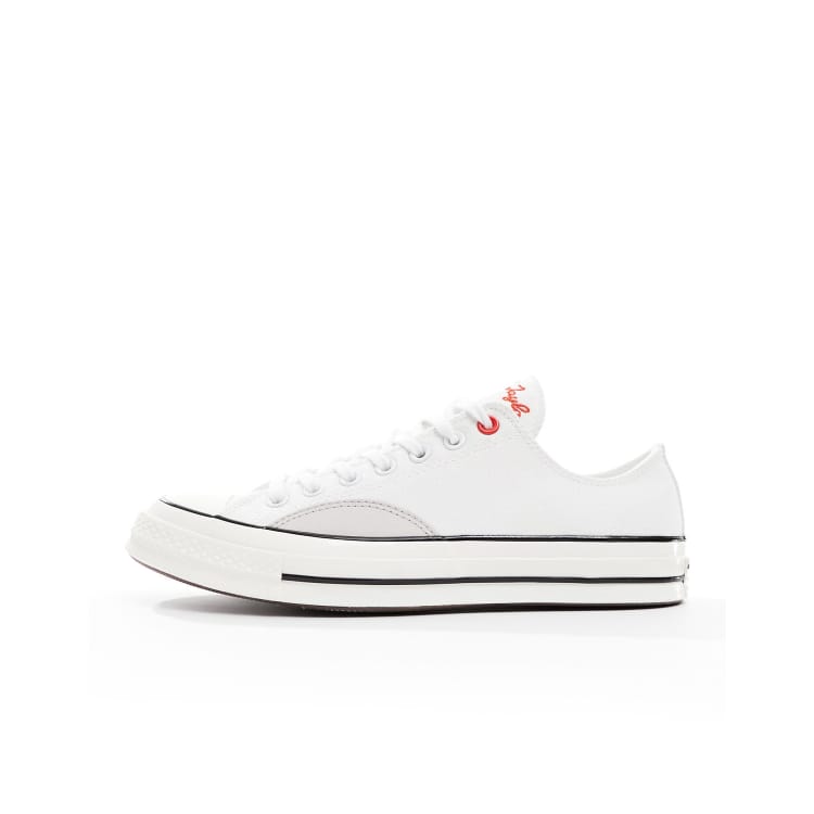 ClassicfuncenterShops Tango converse Chuck 70 Ox sneakers in white with red and gray details Tango converse Chuck Taylor All Star Malden Street