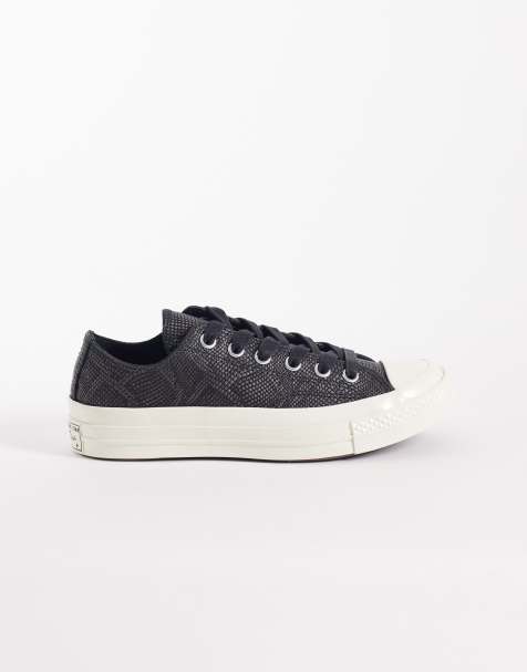 Converse . Chuck 70 Ox - Sneakers nere pitonate in camoscio - view 1