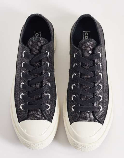 Converse - Chuck 70 Ox - Suède sneakers in zwart met slangenprint, 3 van 5