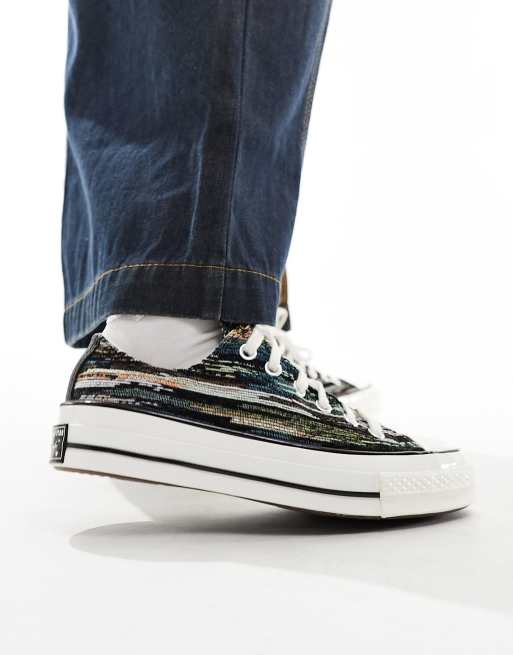 Converse Chuck – 70 Ox – Svarta och flerfärgade sneakers i vävd design, 4 av 5