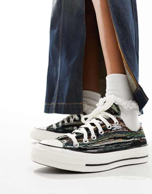Converse Chuck – 70 Ox – Svarta och flerfärgade sneakers i vävd design, 5 av 5