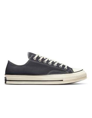 CONVERSE CHUCK 70 OX VINTAGE CANVAS SNEAKERS IN CHARCOAL GRAY