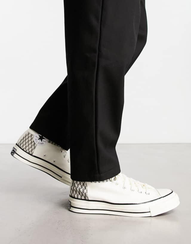 Converse Chuck 70 patchwork sneakers in white and black