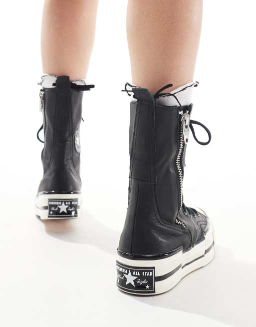 Black converse all star knee high boots best sale