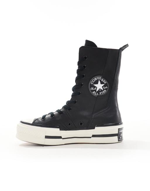 Converse – Chuck 70 Plus X Hi – Czarne botki skórzane | ASOS