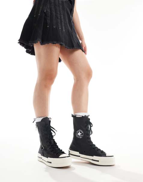 Converse – Chuck 70 Plus X Hi – Lederstiefel in Schwarz - view 1