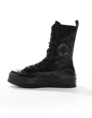 Converse Chuck 70 Plus Xhi Leather Sneakers In Black