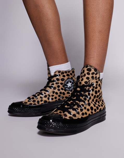 Converse Chuck 70 Pony Hair Sneaker in animal print with black detail - view 1
