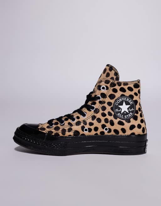 Converse Chuck 70 Pony Hair Sneaker in animal print with black detail, 2 of 5